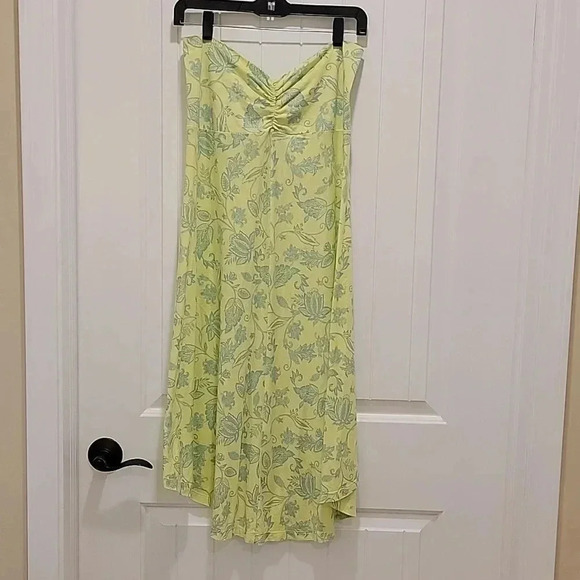 Patagonia Dress Halter Neck Tie Green Floral Size Medium - Picture 4 of 6